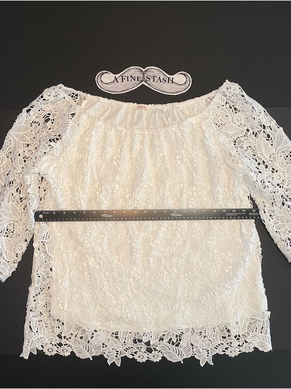 Pinky White Lace Off-Shoulder Floral Top
